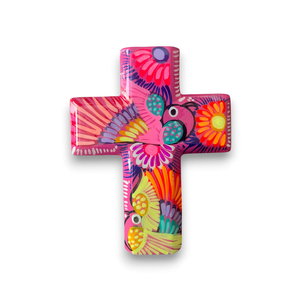 Guerrero Hand-Painted Cross Wall Art | Colorful Mexican Décor