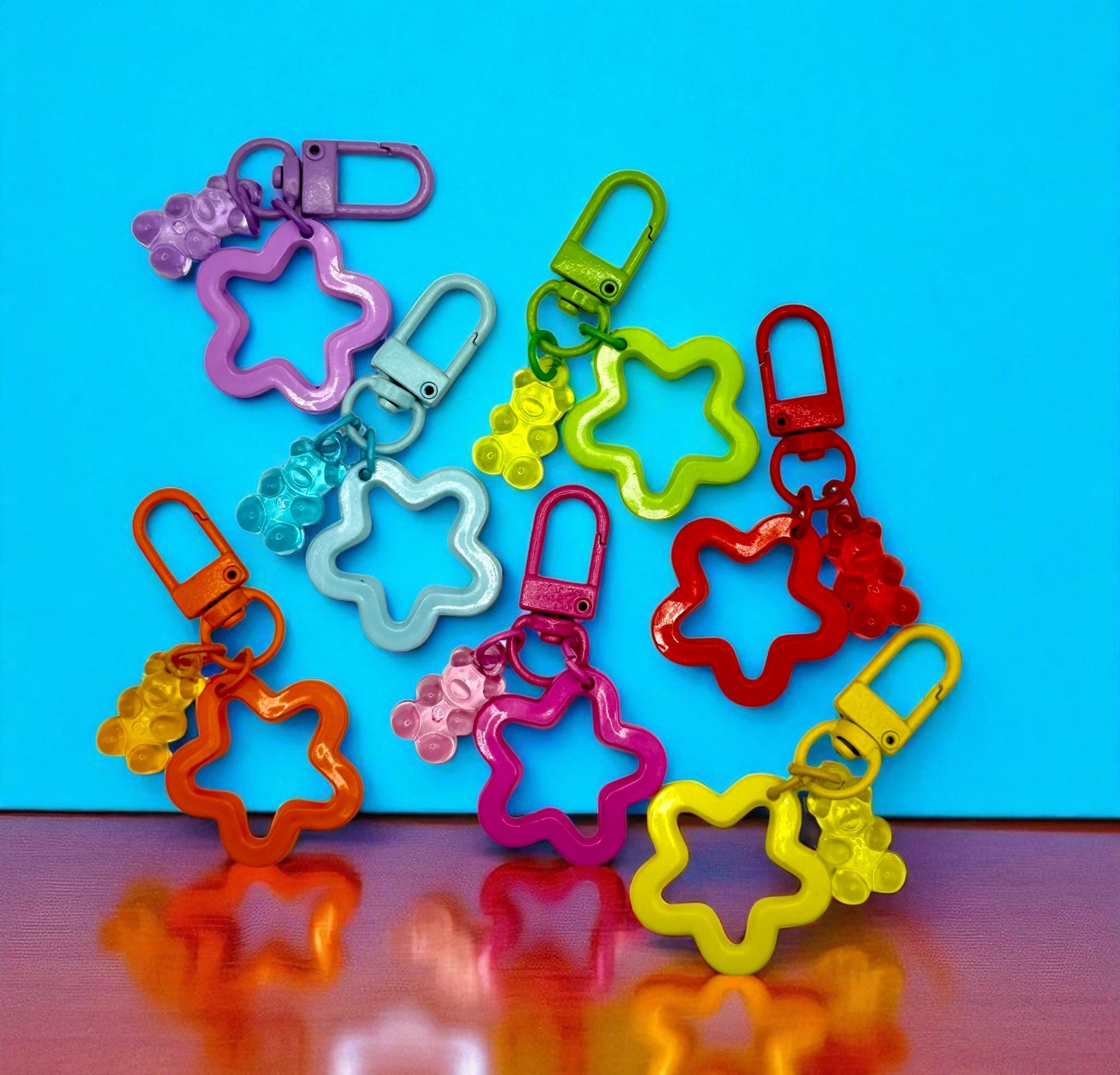 Acrylic Gummy Bear & Star Keychain and Bag Charm