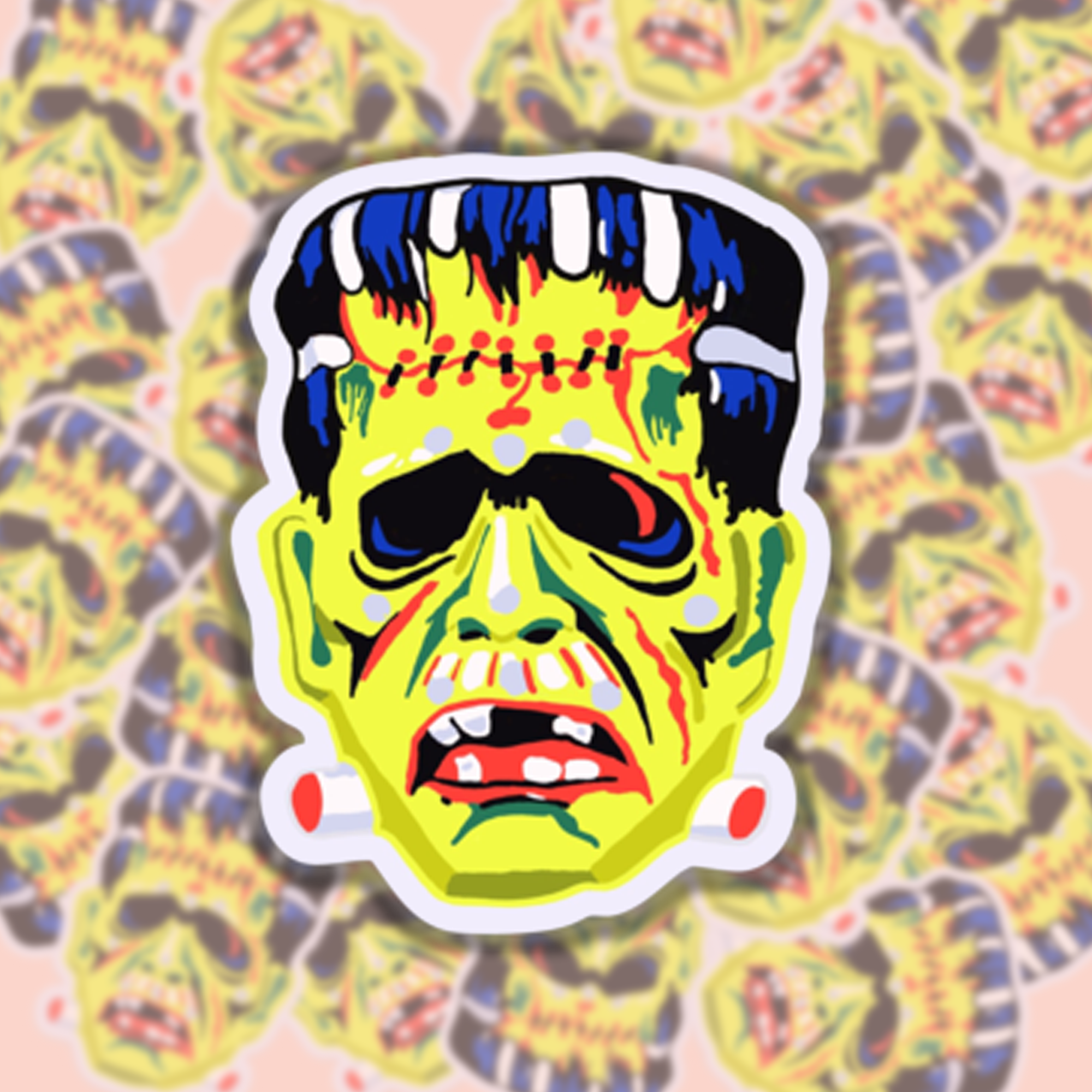 Frankenstein Mask Sticker