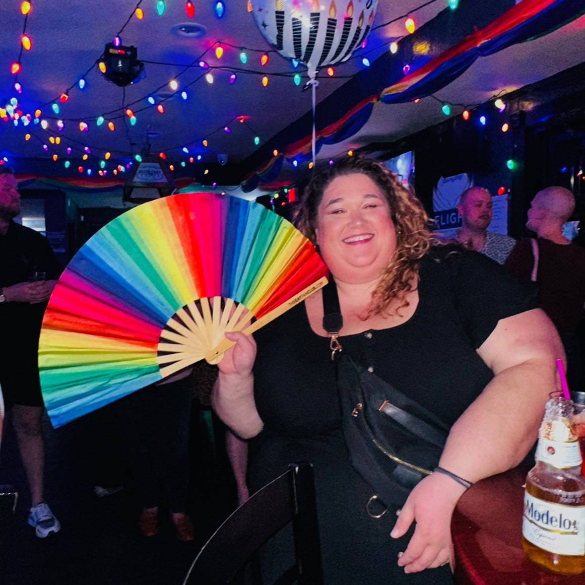Rainbow Folding Fan