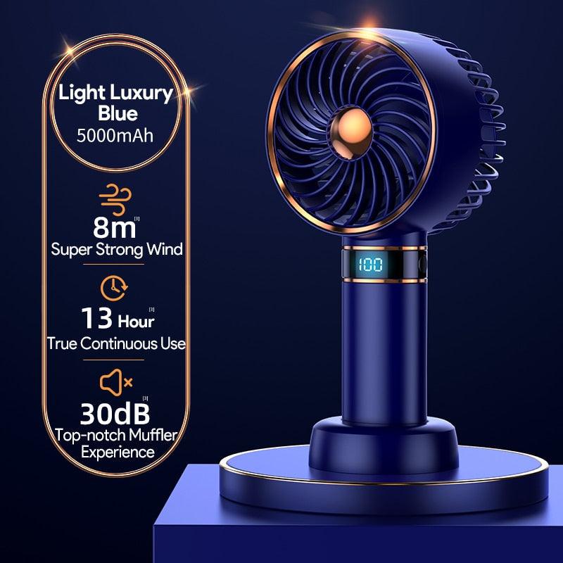 Hand Fan New Handheld Mini Fan USB 5000mAh Rechargeable Mini Portable Small Pocket Fan