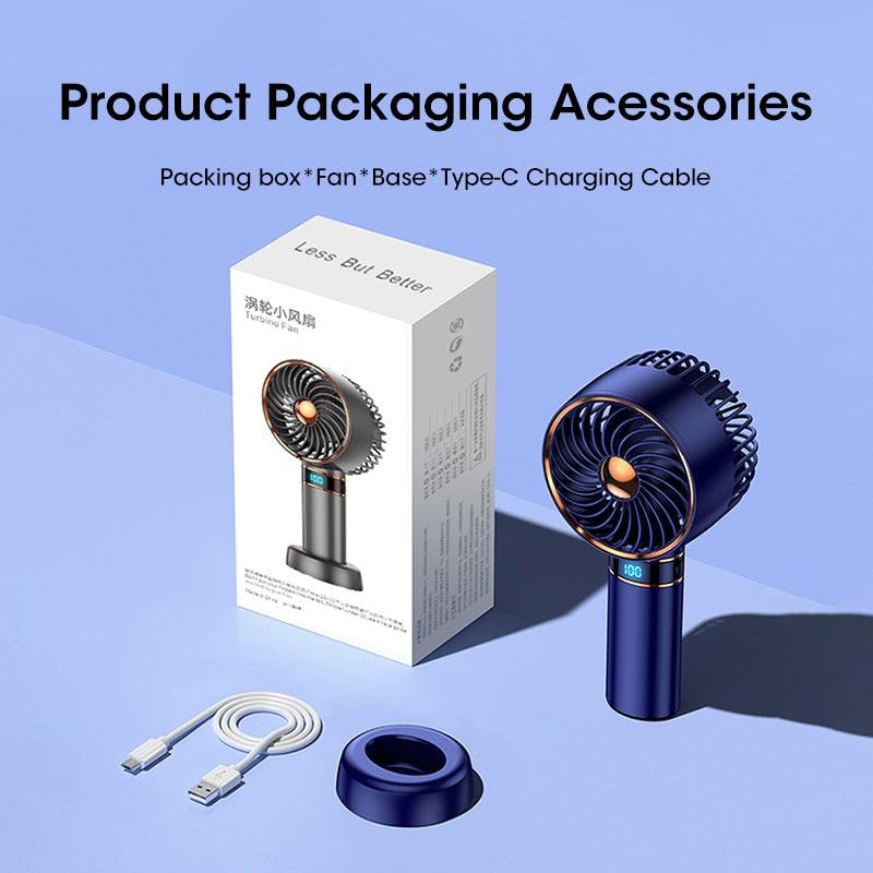Hand Fan New Handheld Mini Fan USB 5000mAh Rechargeable Mini Portable Small Pocket Fan