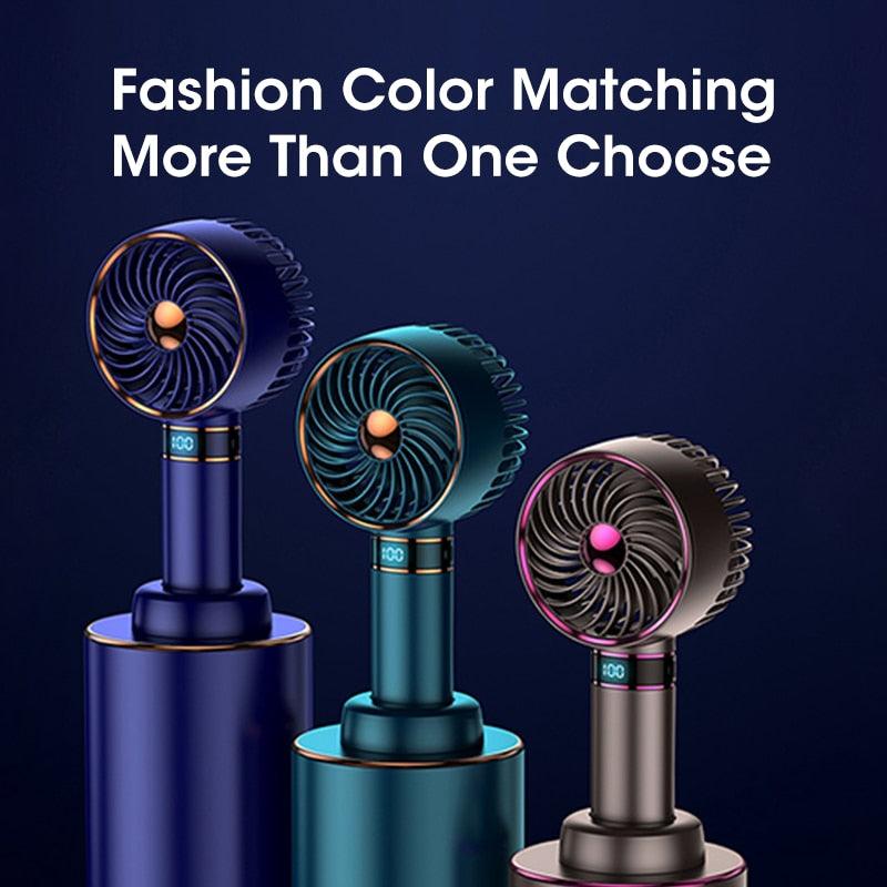 Hand Fan New Handheld Mini Fan USB 5000mAh Rechargeable Mini Portable Small Pocket Fan