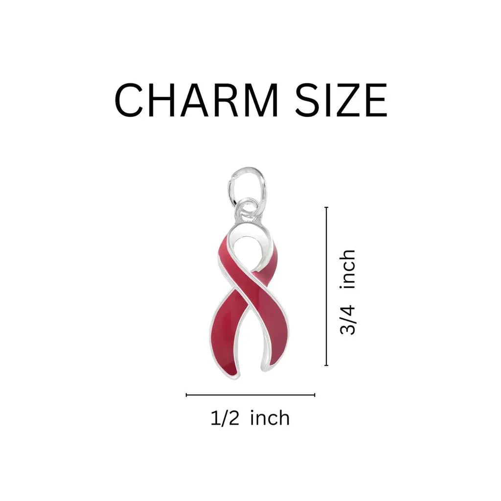 “Together We Can Make a Difference” Heart Key Chain – Burgundy Ribbon Charm
