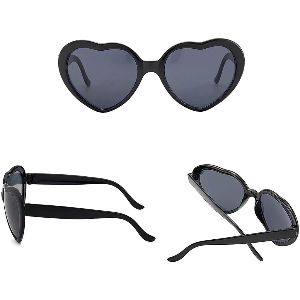 Heart Shaped Sunglasses EDM Festival Light Changing Eyewear Heart Effect