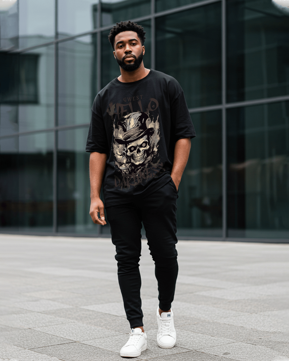 G West Hello Darkness Oversized T-Shirt Mens