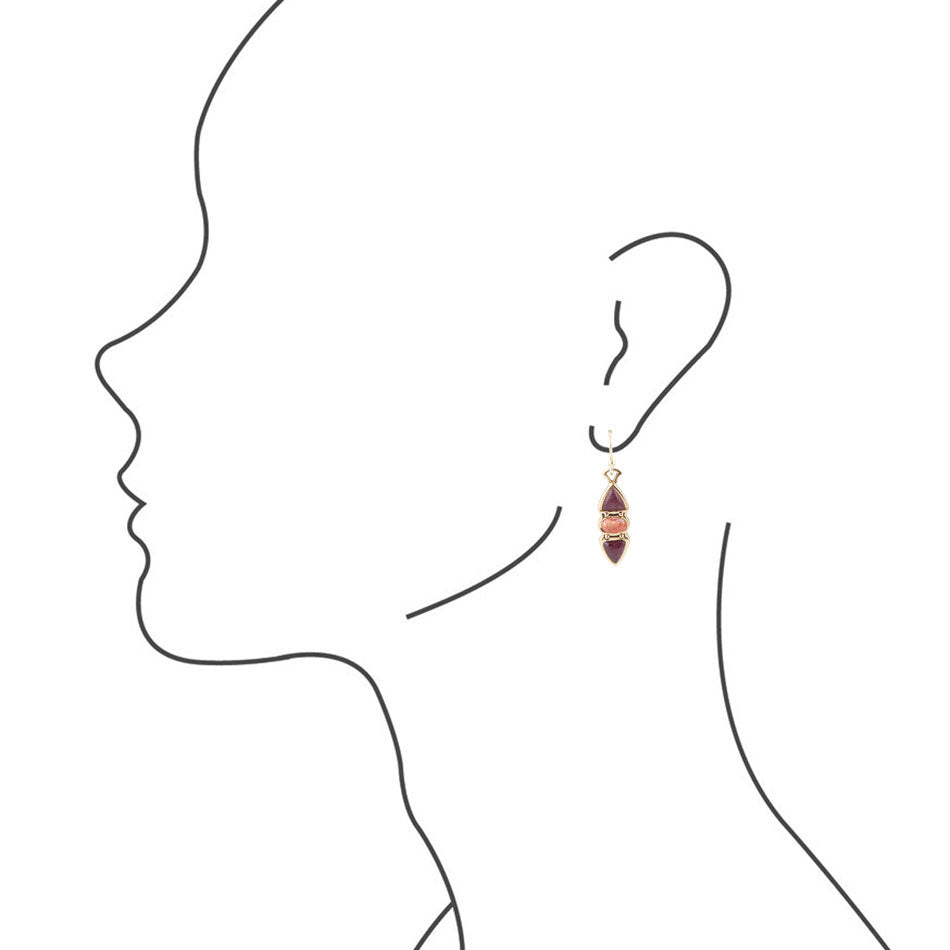 Hit a Triple Bordeaux Quartz Earring