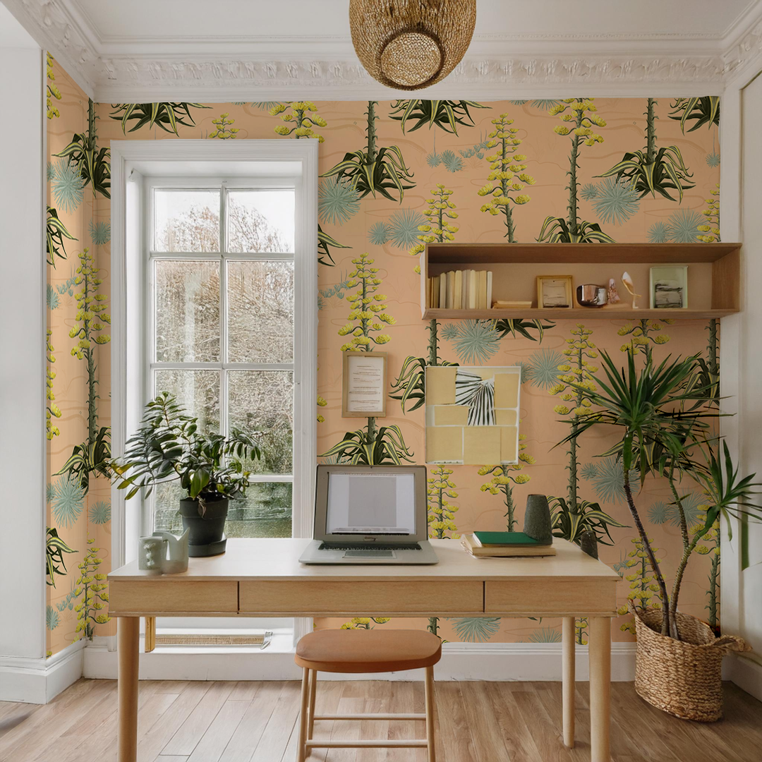 Agave Valley Wallpaper, peach