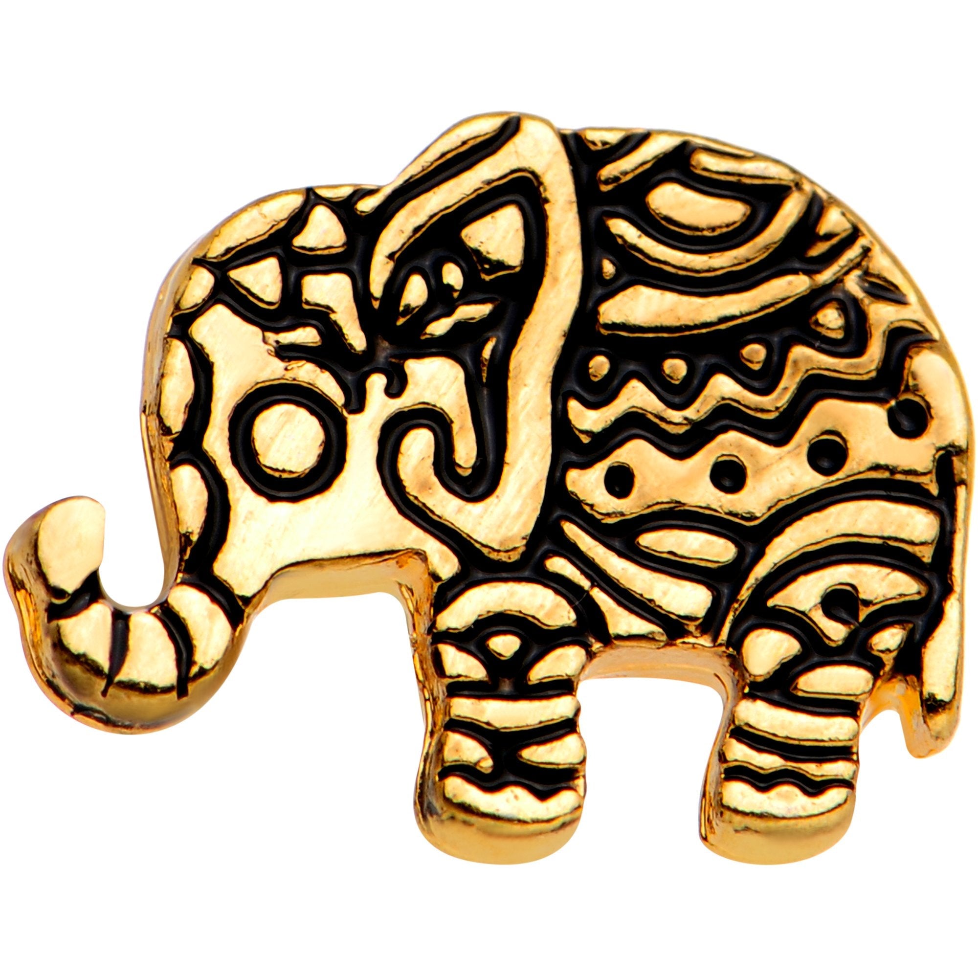 16G 1/4 Gold Tone Boho Elephant Tragus Cartilage Earring
