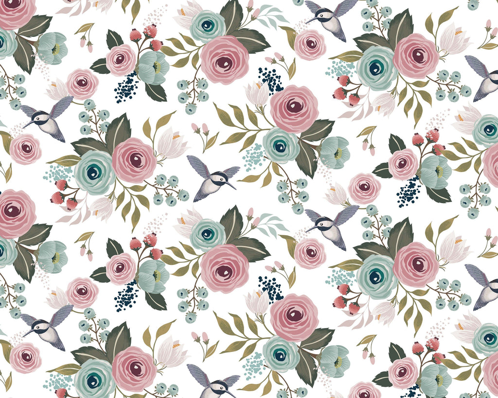 Blue Peony Wallpaper | Kitchen + Metal