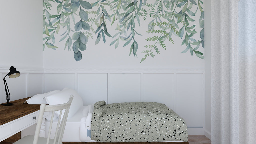 Hanging leaves wallpaper | Kitchen + Metal