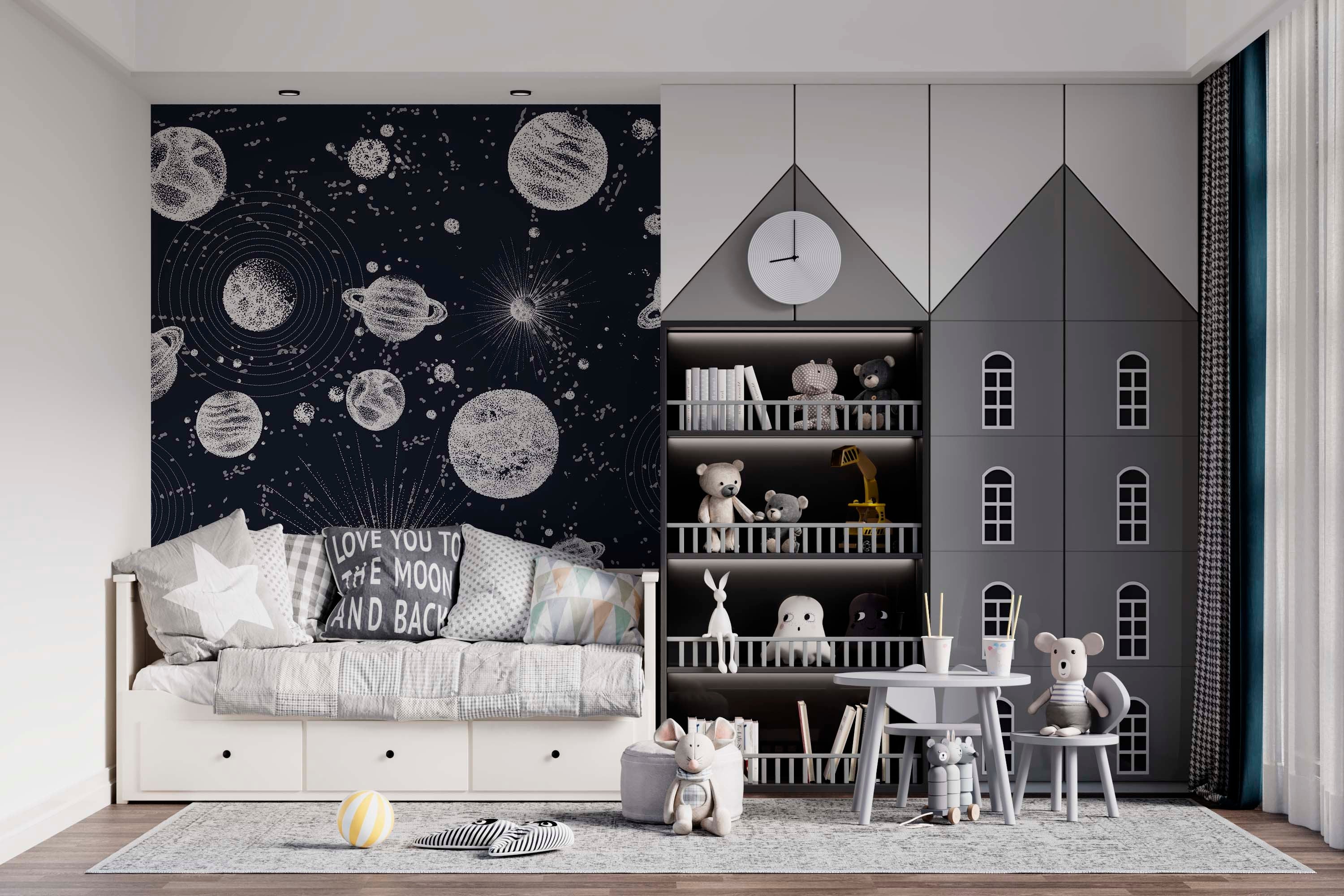 Planets in Space Wallpaper | Kitchen + Metal