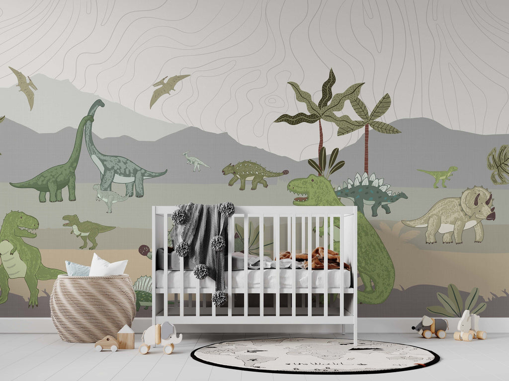 Dinosaur Mountain Wallpaper | Kitchen + Metal