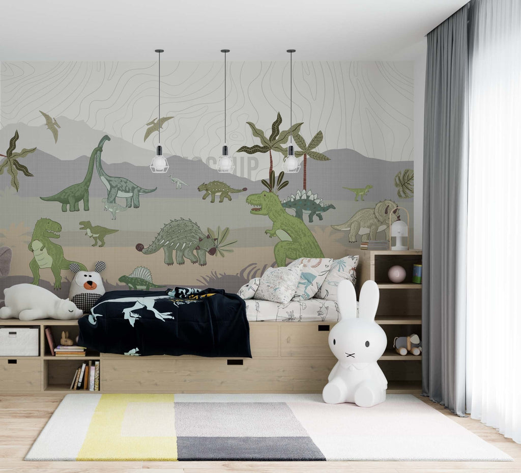Dinosaur Mountain Wallpaper | Kitchen + Metal