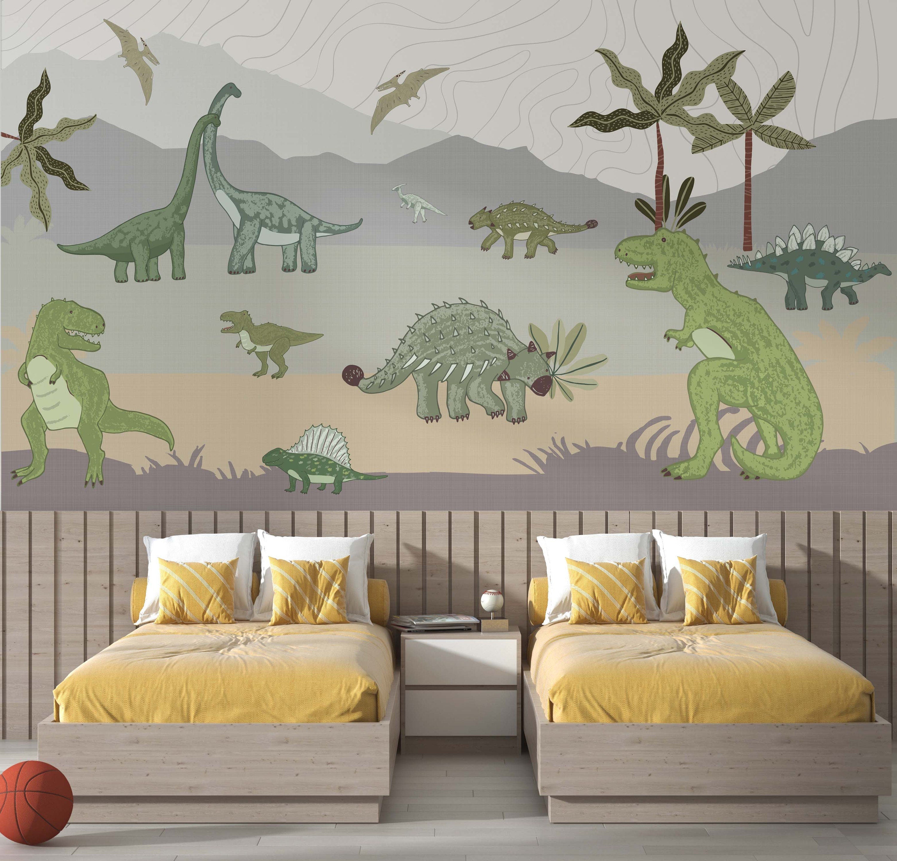 Dinosaur Mountain Wallpaper | Kitchen + Metal