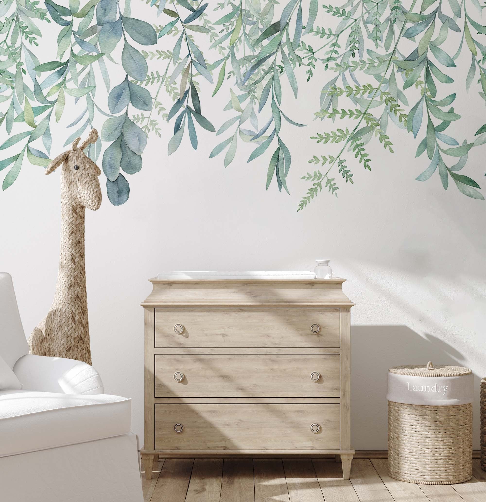 Hanging leaves wallpaper | Kitchen + Metal