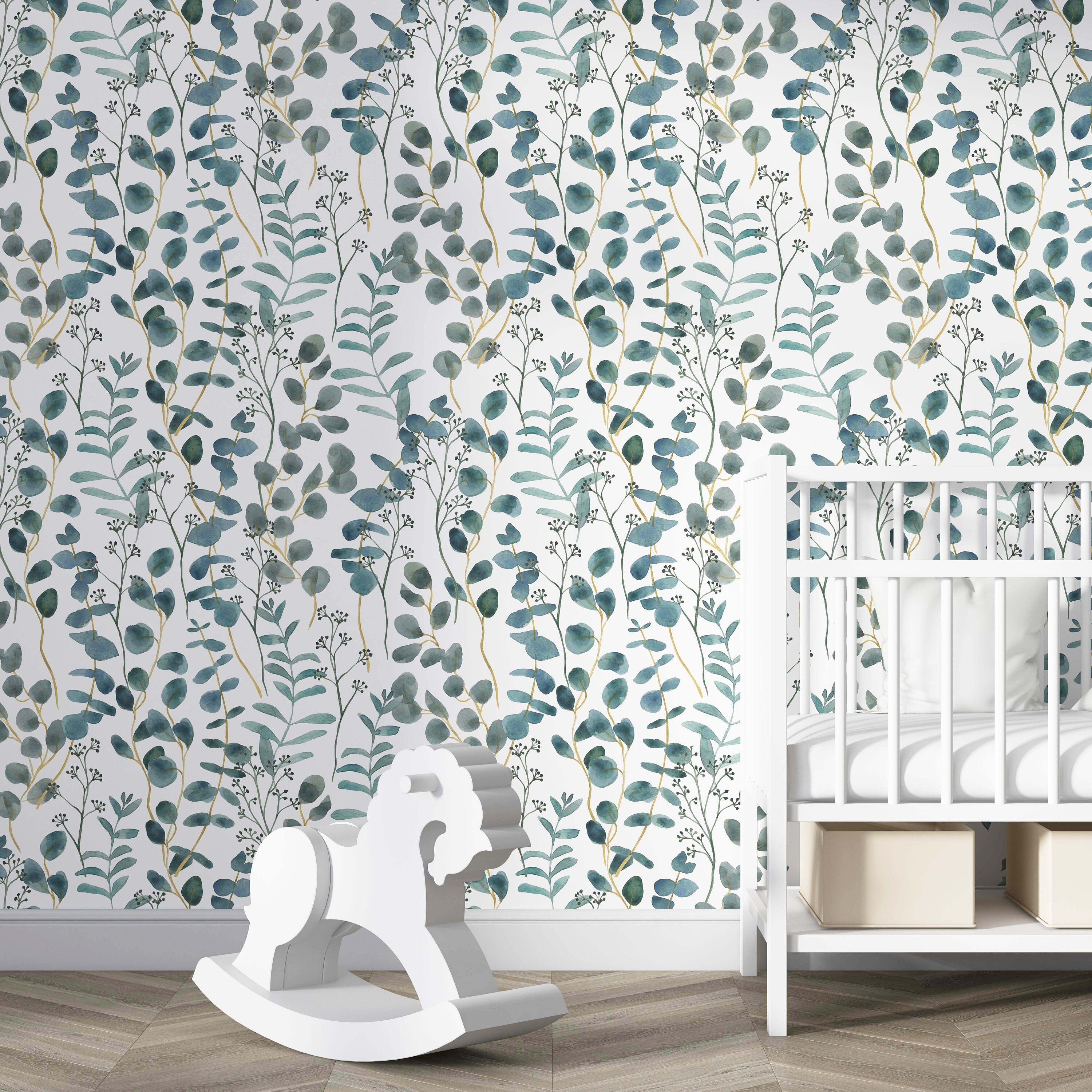 Eucalyptus Leaves Wallpaper | Kitchen + Metal