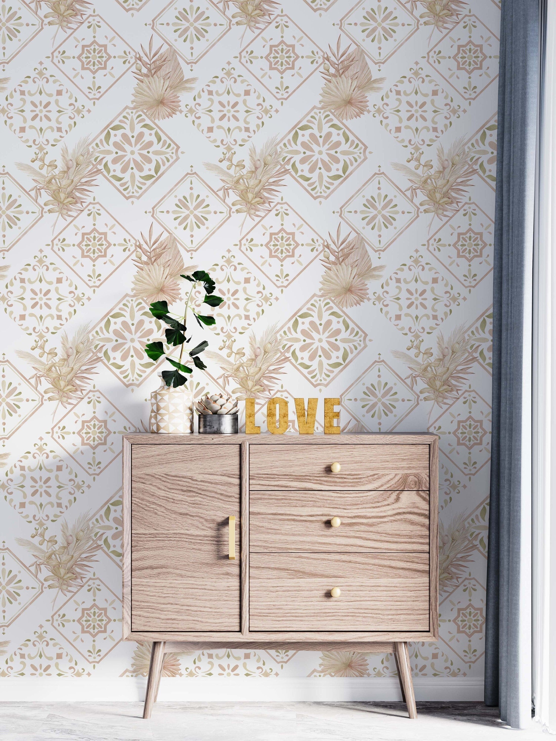 Moroccan tile  wallpaper | Kitchen + Metal