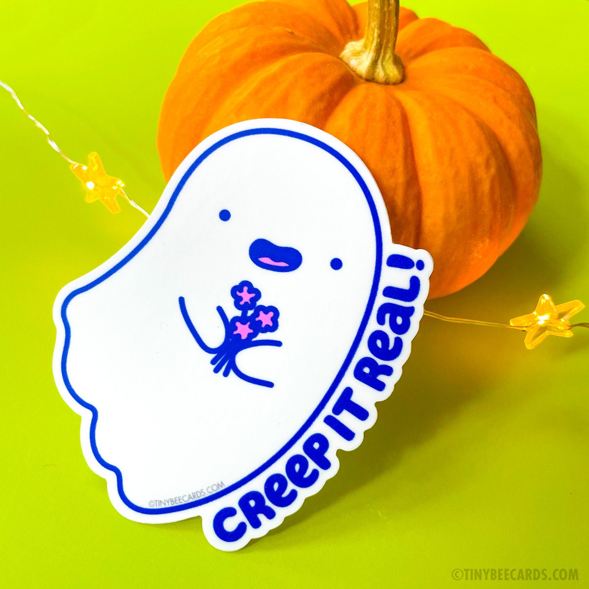 Cute Ghost Vinyl Sticker "Creep It Real!"