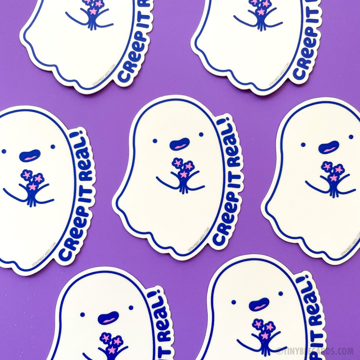Cute Ghost Vinyl Sticker "Creep It Real!"