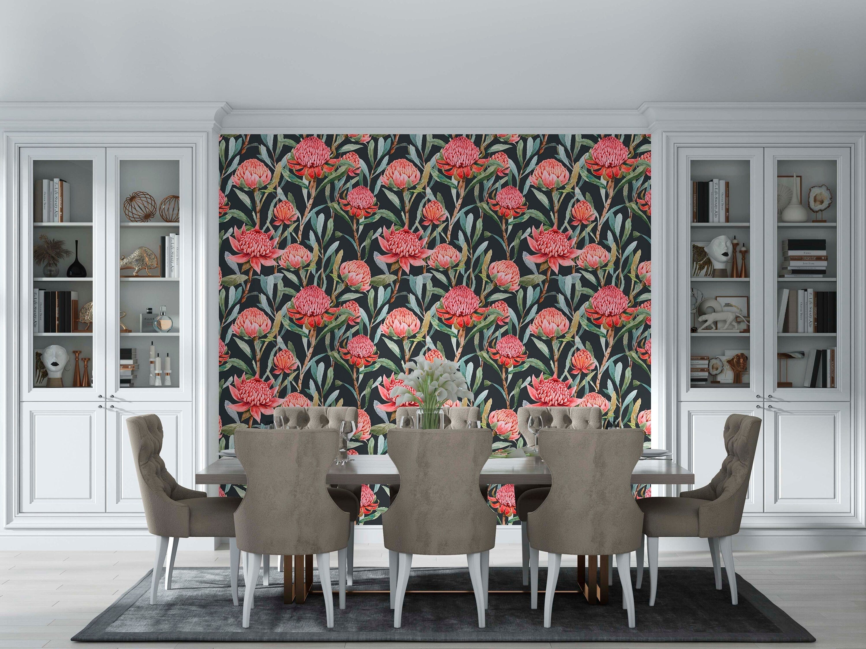 Dark Garden Wallpaper | Kitchen + Metal
