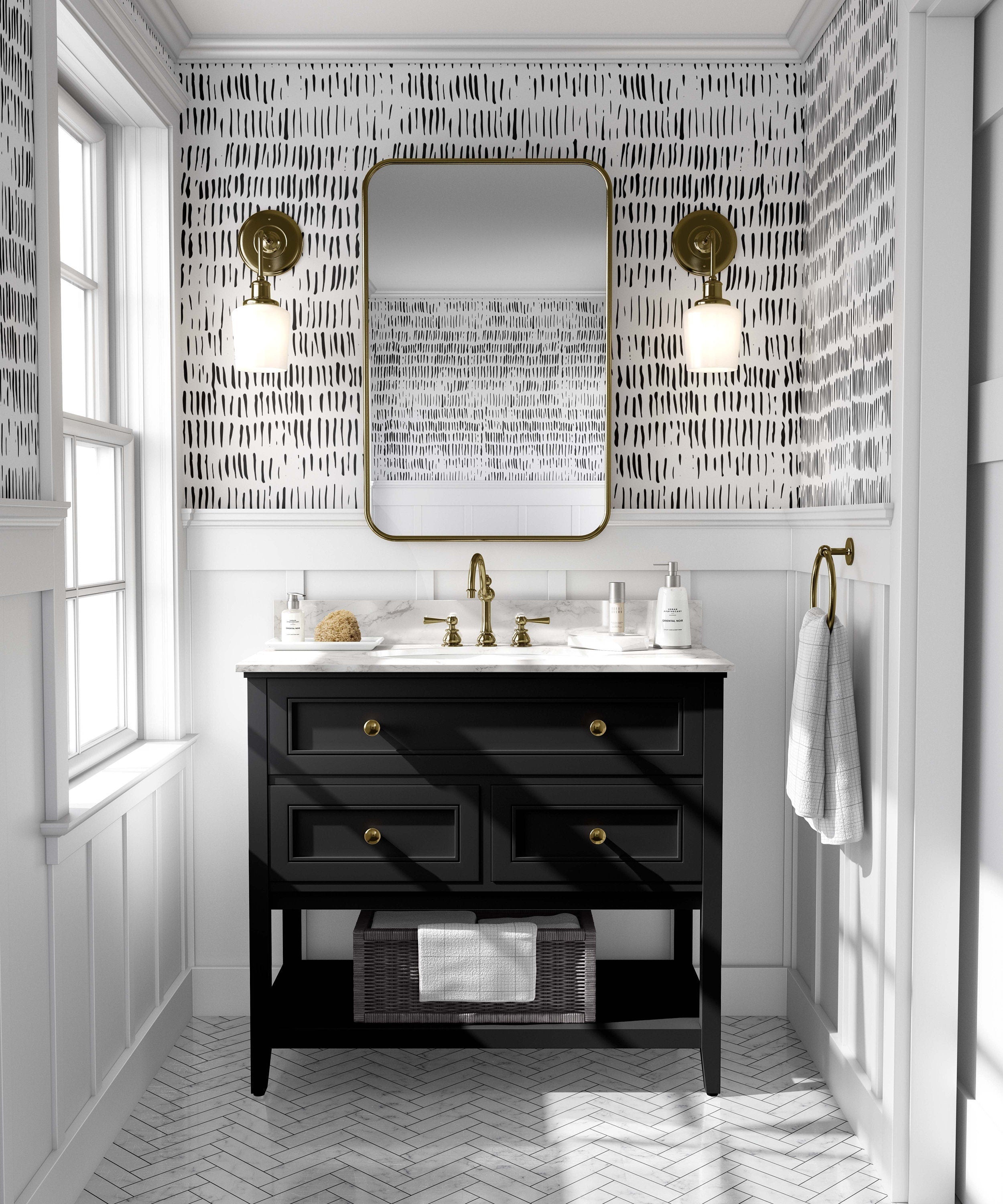 Brush strokes wallpaper | Kitchen + Metal