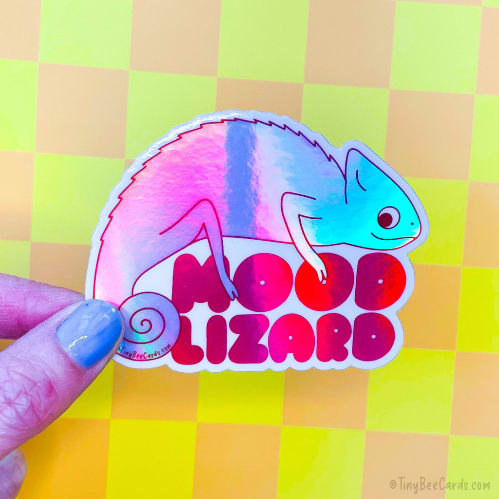 Chameleon Holo Sticker "Mood Lizard"
