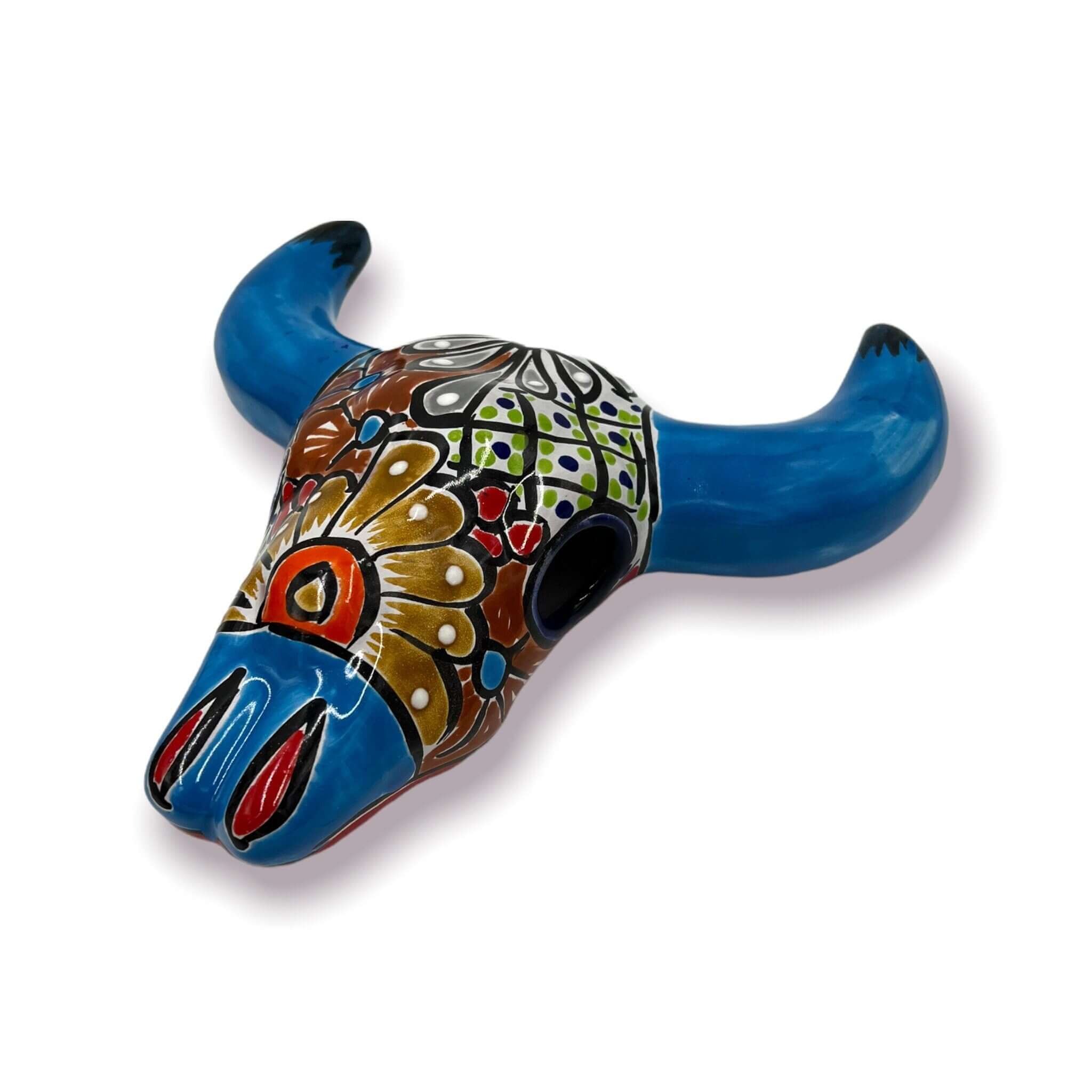 Talavera Bull Skull Wall Decor | Colorful Handcrafted Longhorn Art