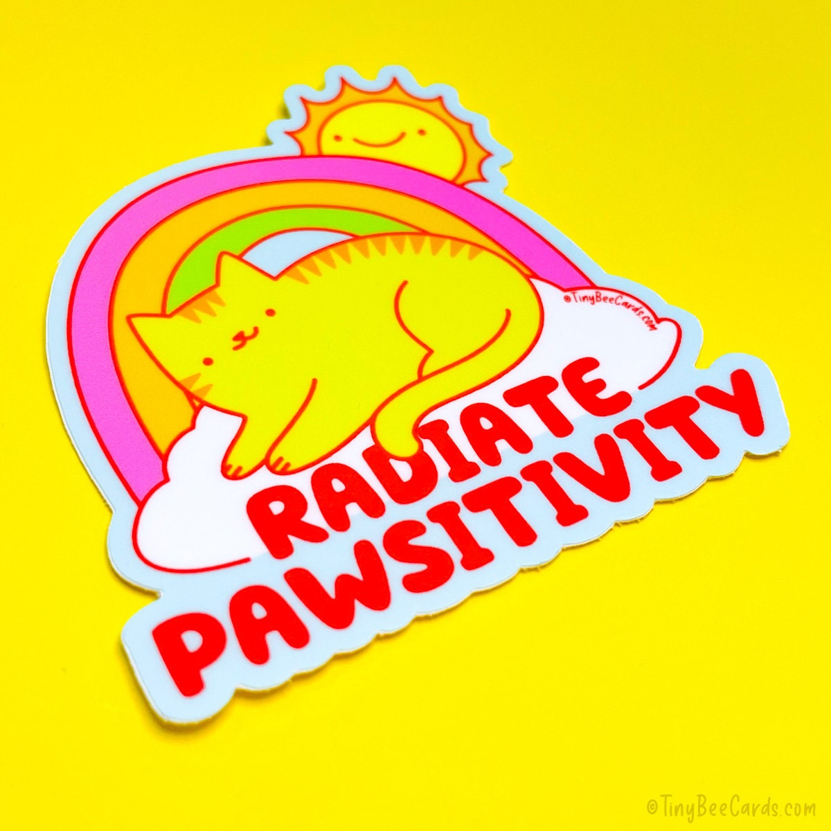 Radiate Positivity "Paw-sitivity" Cat Vinyl Sticker