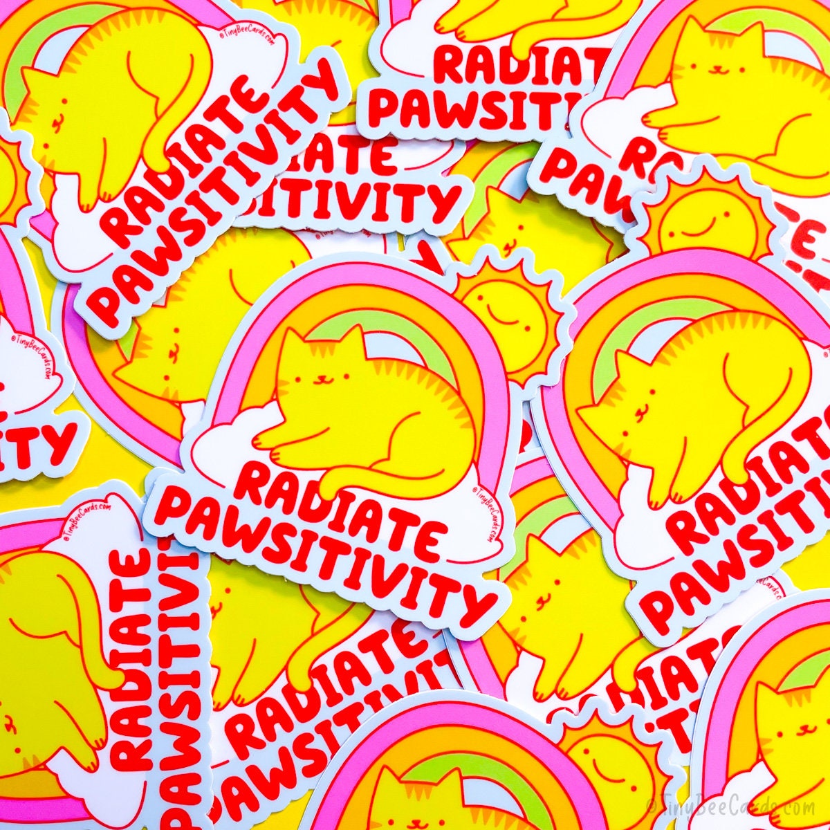 Radiate Positivity "Paw-sitivity" Cat Vinyl Sticker
