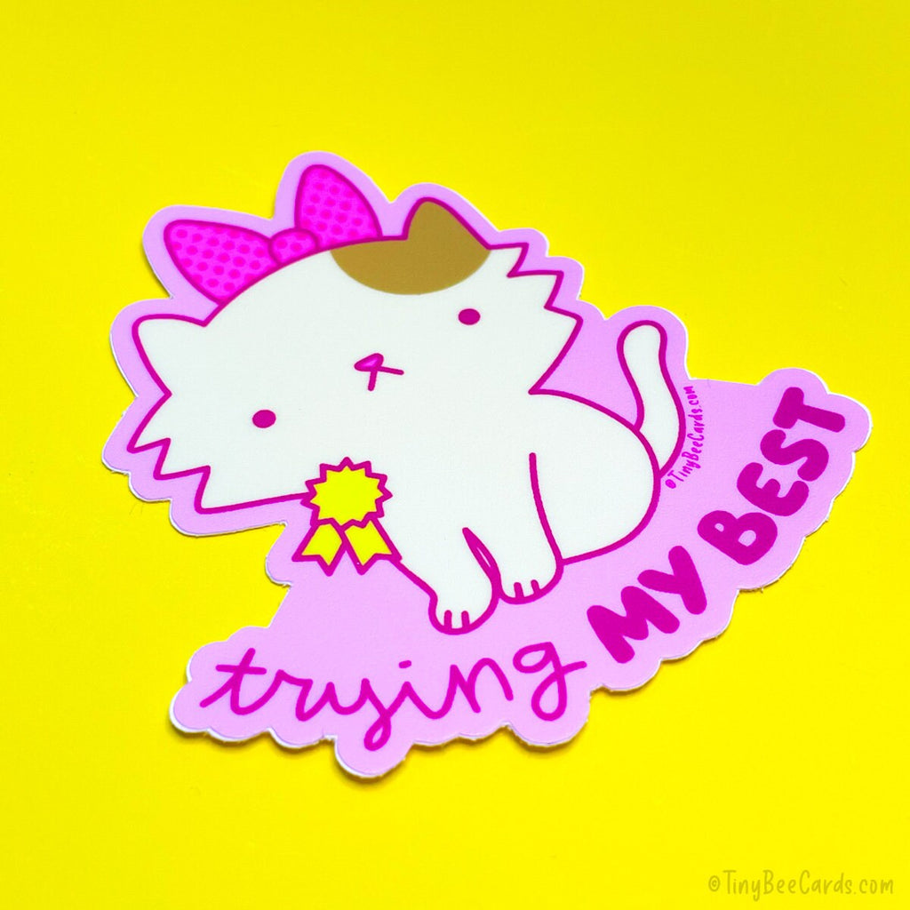 Trying My Best Cat Vinyl Sticker