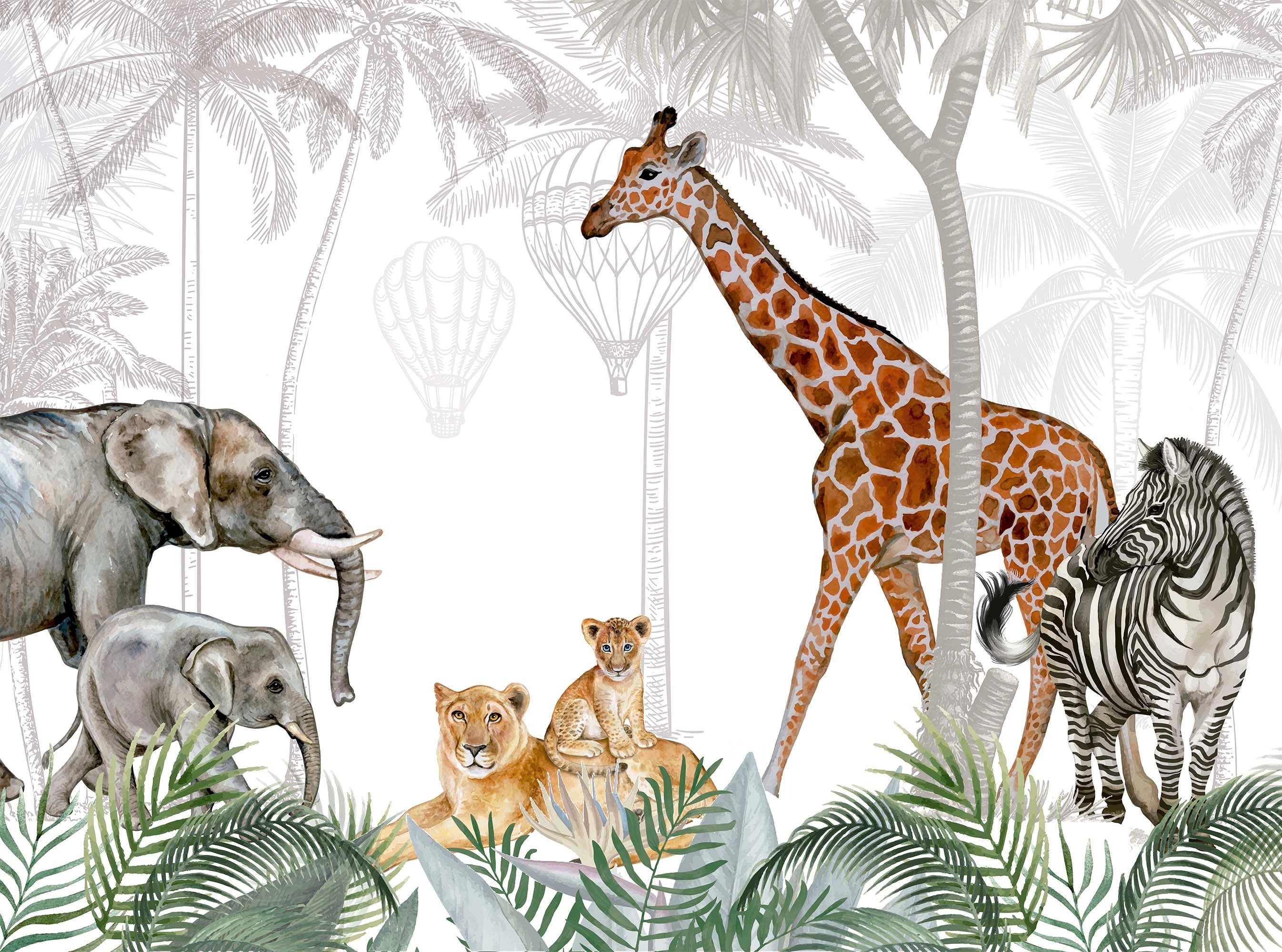 Safari Wallpaper Mural | Kitchen + Metal