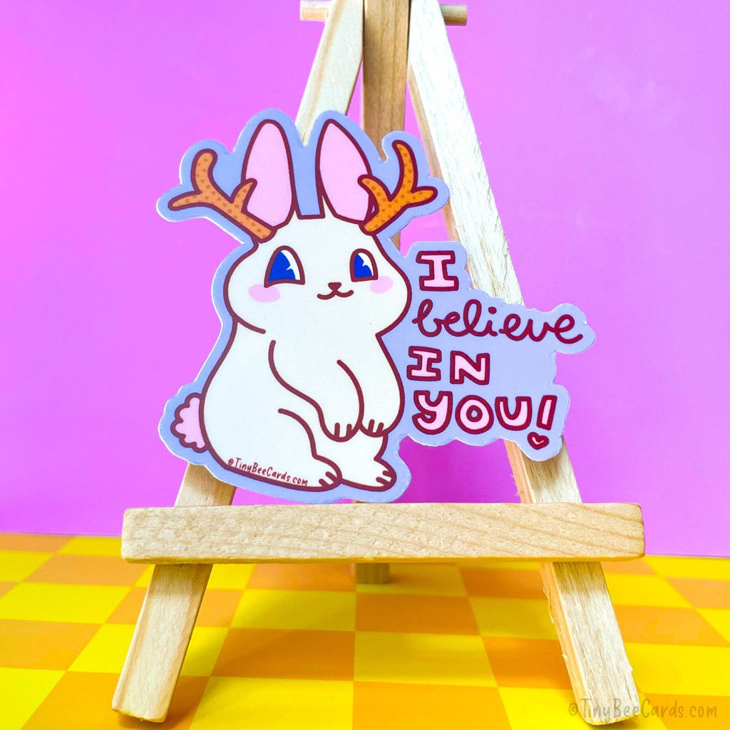 Jackalope Vinyl Sticker "I Believe in You"