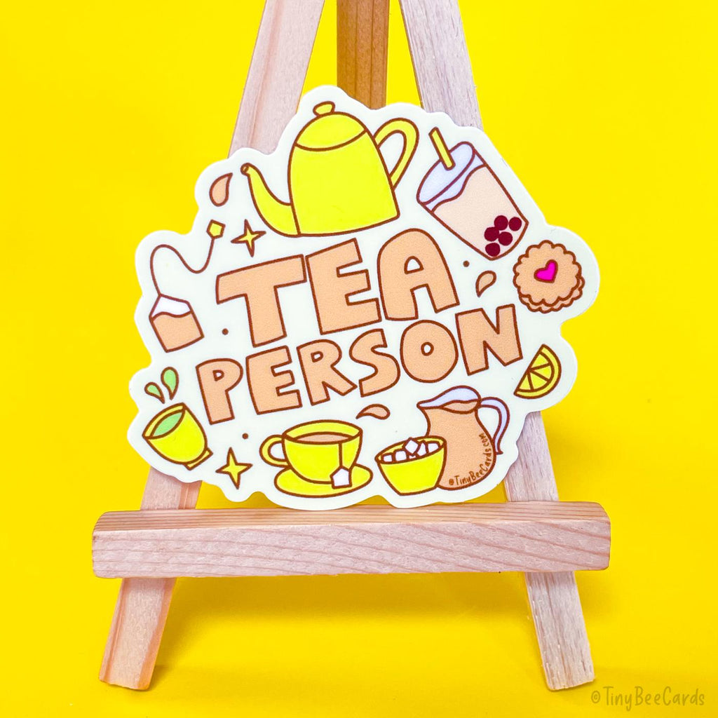 Tea Person Vinyl Sticker