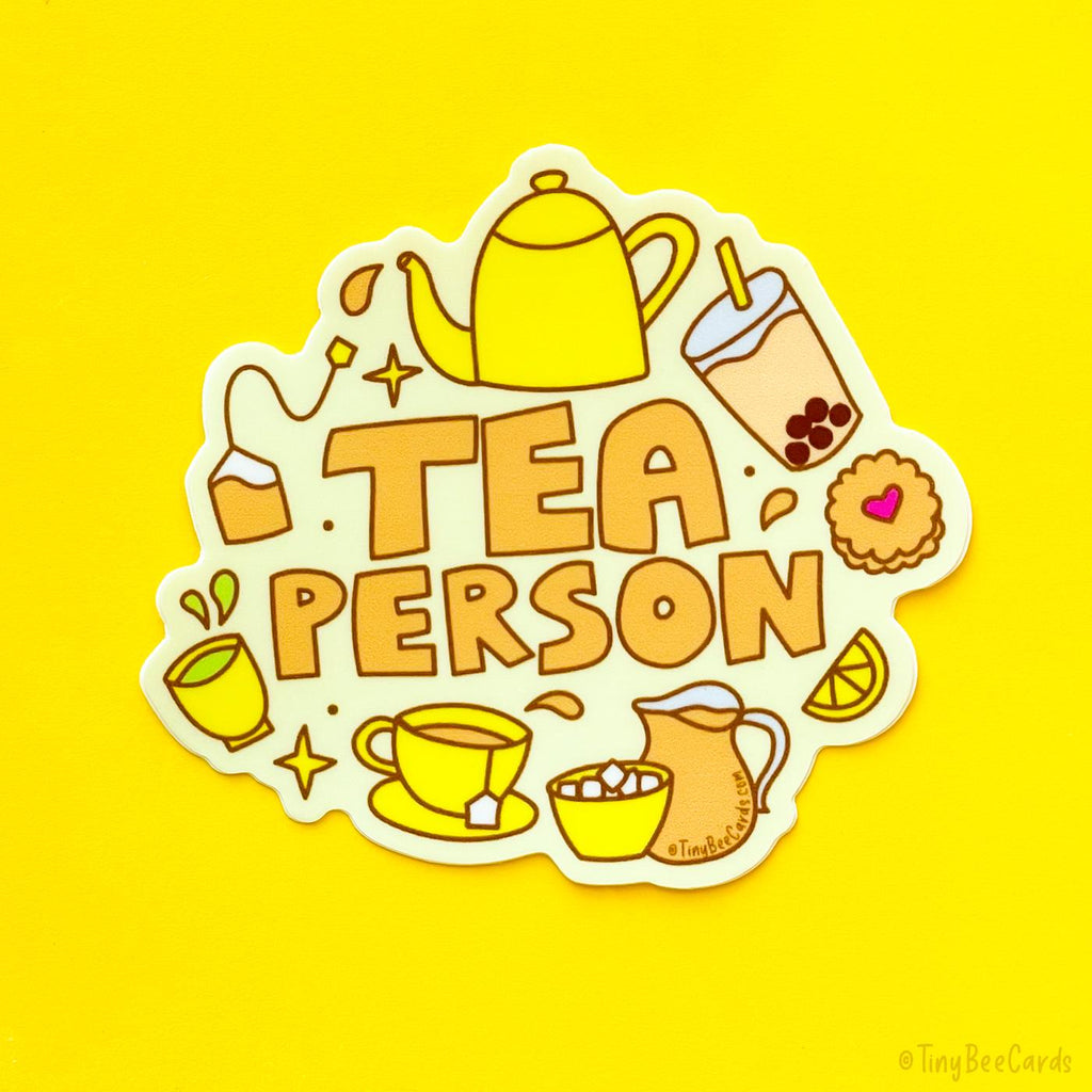 Tea Person Vinyl Sticker