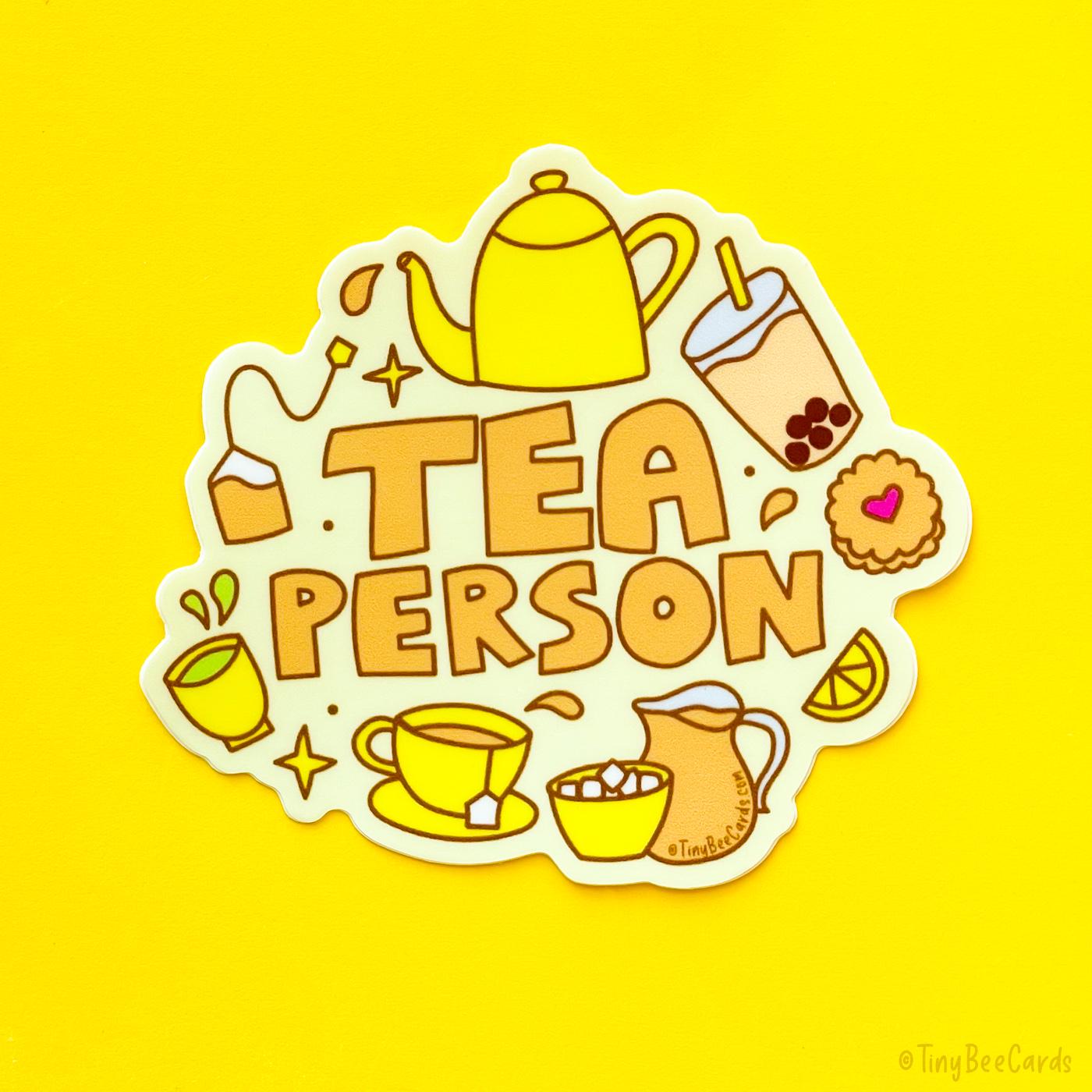 Tea Person Vinyl Sticker