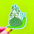Whimsical Snail Castle Vinyl Sticker