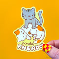 Kneading Cat Vinyl Sticker "Kinda Kneady"