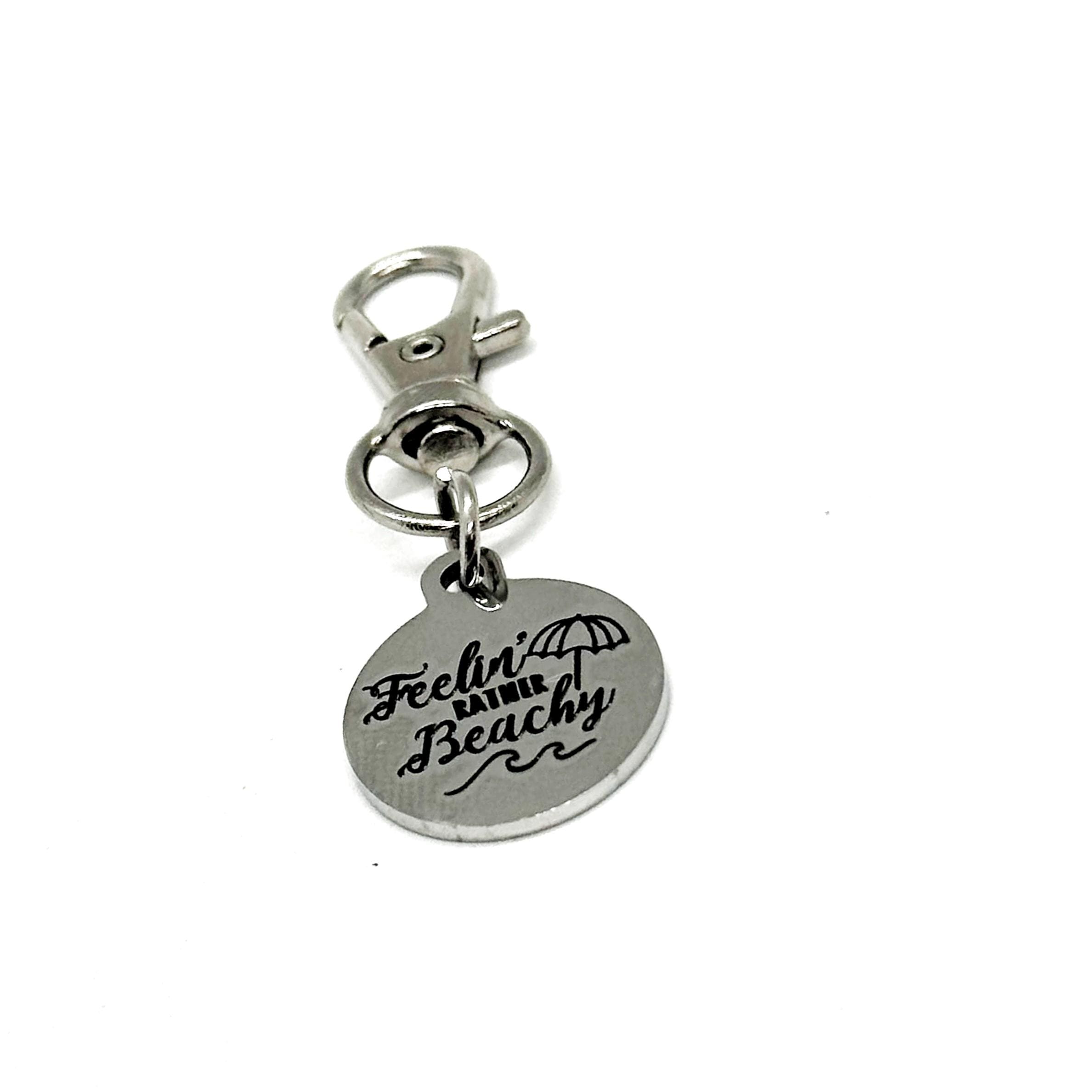 Feelin Rather Beachy Clip On Charm, Bag Charm, Beach Getaway, Gift For Her, Wife Gift, Beach Bag Charm, Friend Gift, Girls Trip, Beach Lover