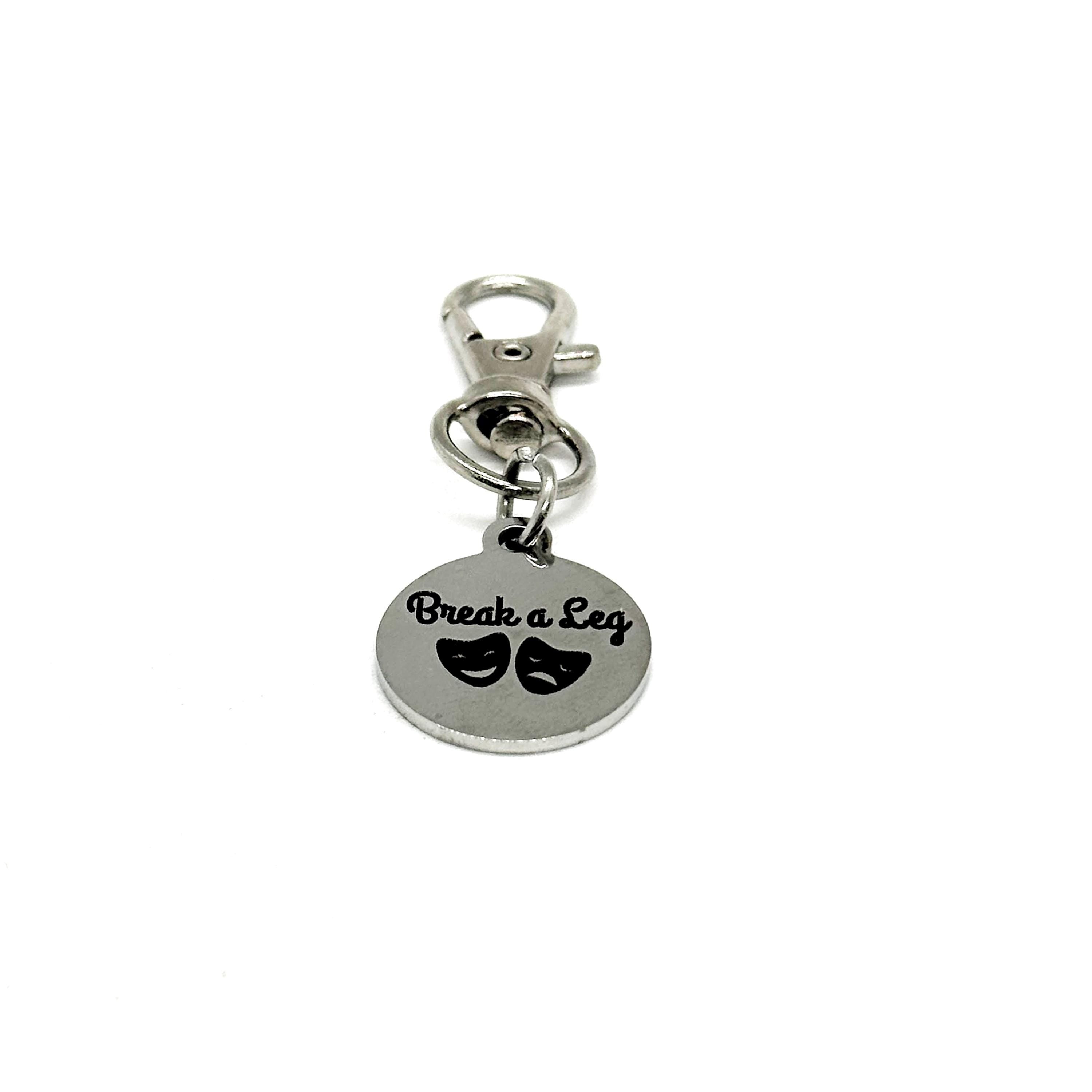 Break A Leg Clip On Charm, Bag Charm, Actor Gifts, Actress Gifts, Key Chain Gifts, Gift For Her, Gift For Him, Acting Gifts, Cast Members