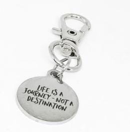 Life Is A Journey Not A Destination Stainless Steel Engraved Clip On Charm Travel Inspired Gift Keychain Bag Accessory Motivation