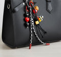 Black & Red Heart Keychain with Dice and Apple Charm | Gamer Gift | Bag Charm