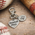 Baseball Mom Clip On Charm Personalized Player Number Stainless Steel Sports Mom Bag Zipper Charm Gift