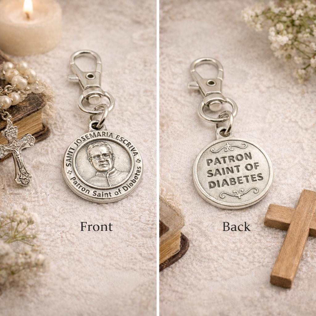 Saint Josemaria Escriva Patron Saint Of Diabetes Clip On Charm Faith Gift Religious Bag Charm Purse Zipper Charm