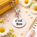 Cest Bon French Quote Clip On Charm Stainless Steel Engraved Charm Bag Zipper Purse Planner Accessory Gift