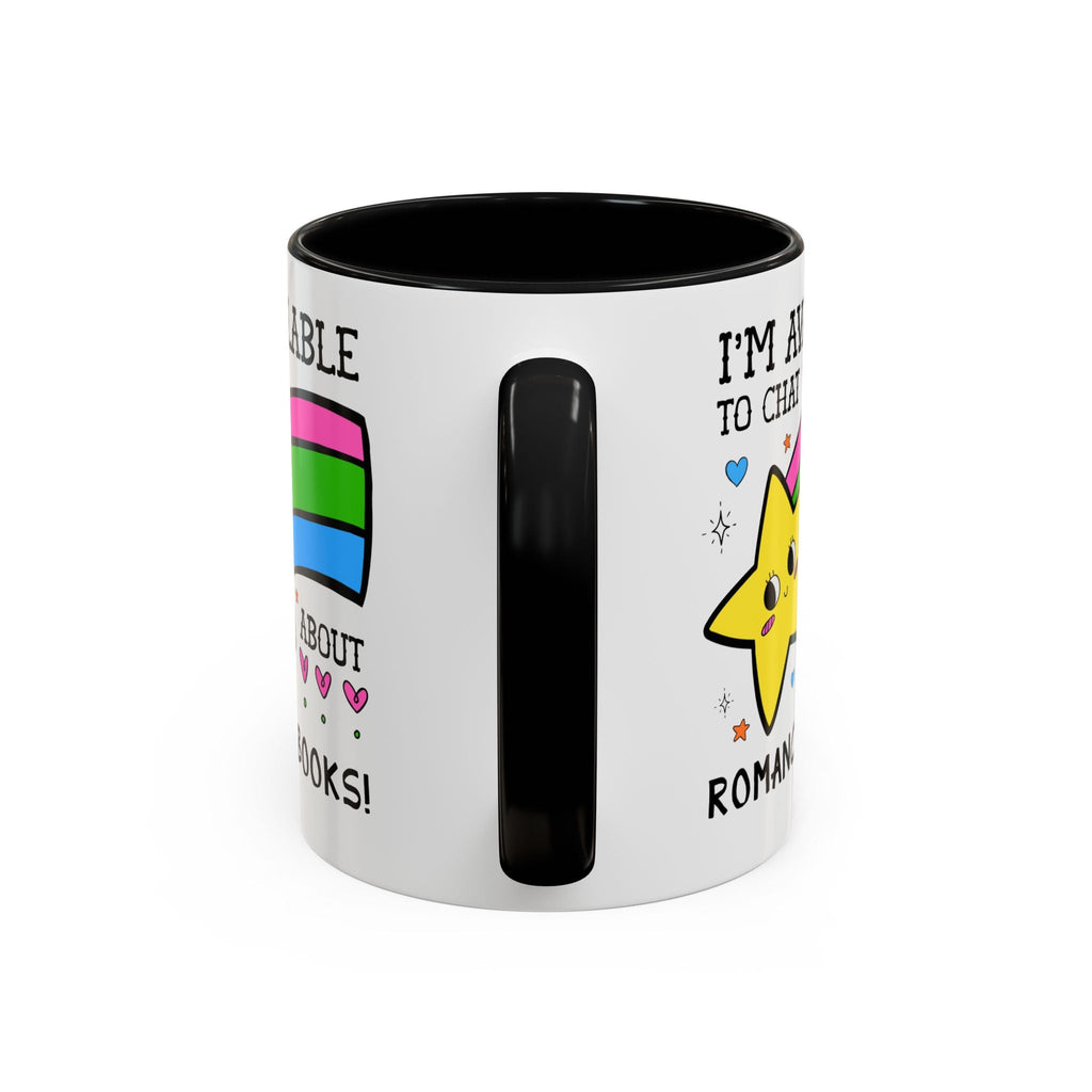 I'm Available to Chat About Romance Books Coffee Mug