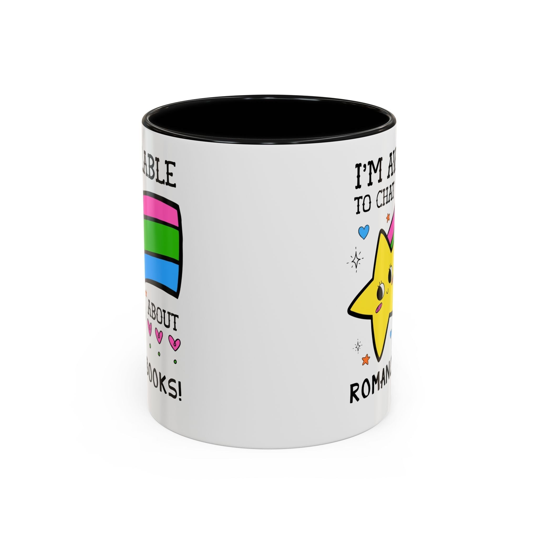 I'm Available to Chat About Romance Books Coffee Mug