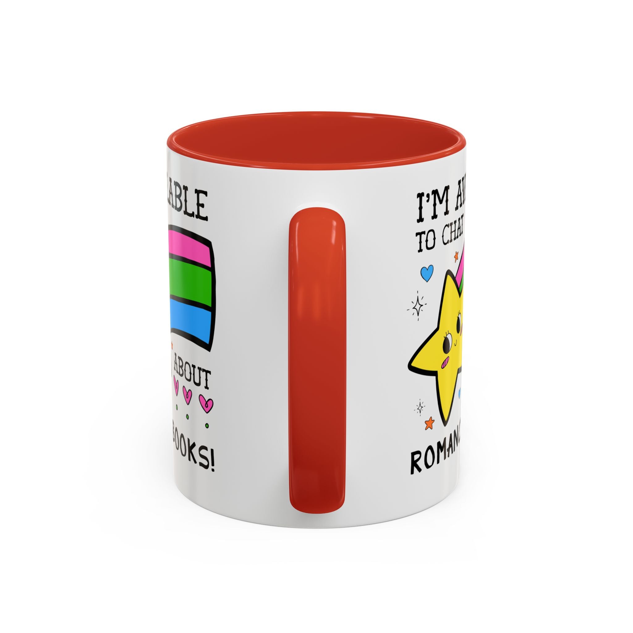 I'm Available to Chat About Romance Books Coffee Mug
