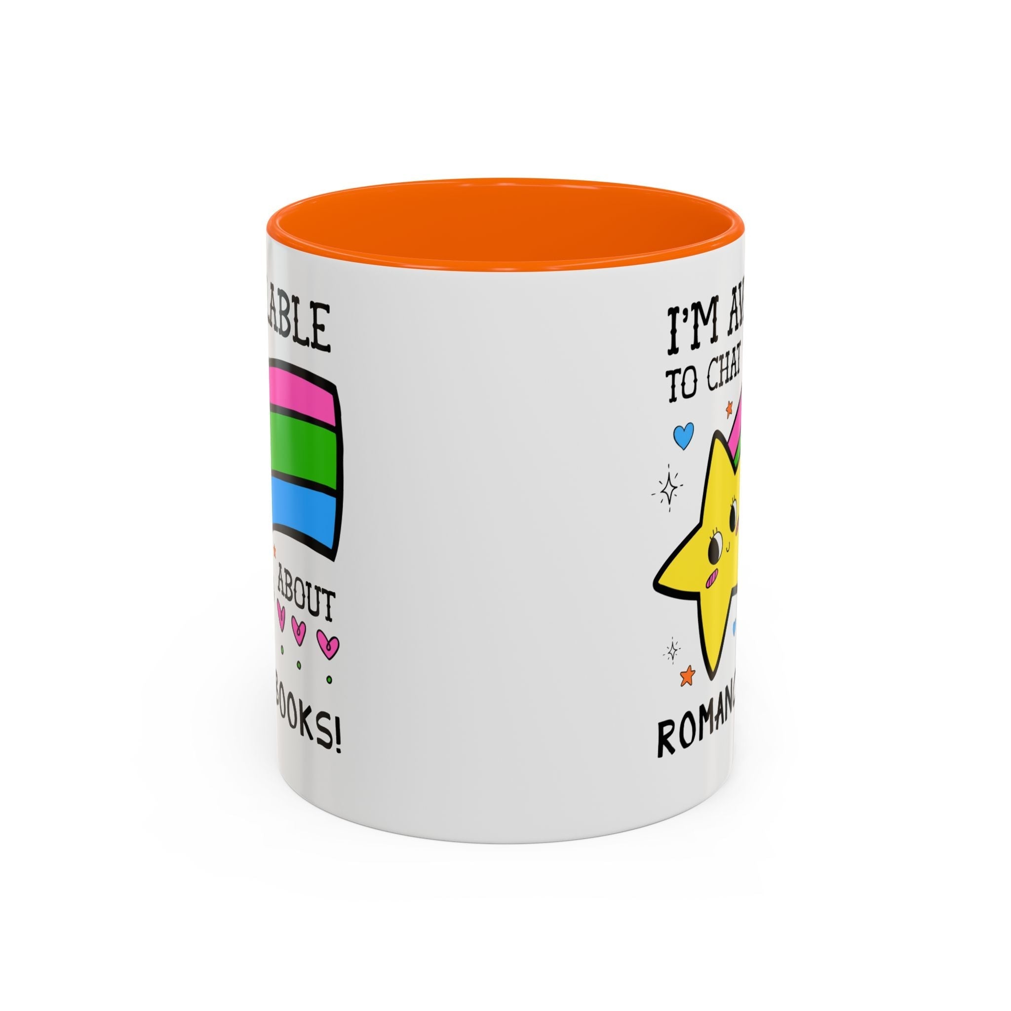 I'm Available to Chat About Romance Books Coffee Mug