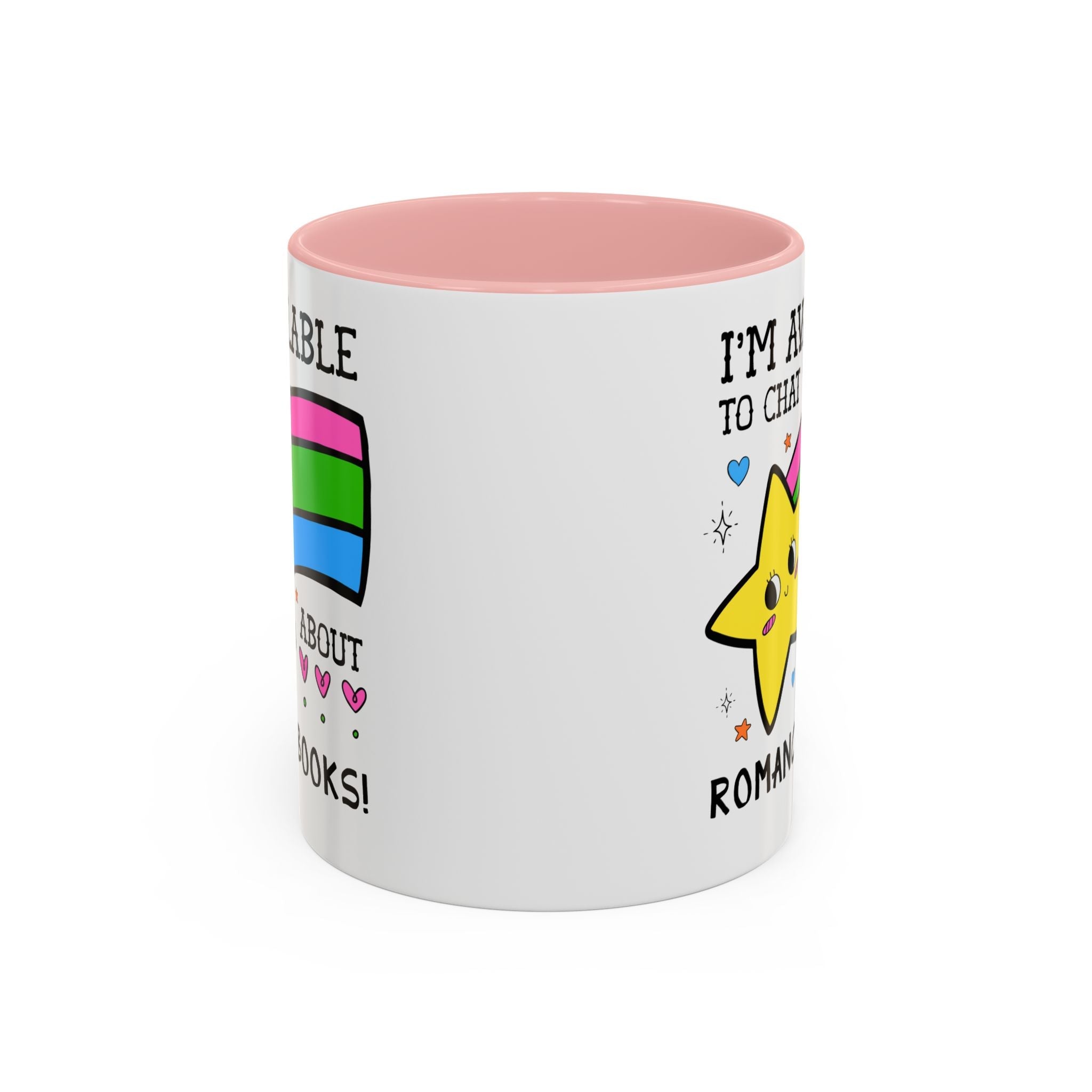I'm Available to Chat About Romance Books Coffee Mug